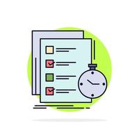 todo task list check time Flat Color Icon Vector