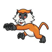 Cute little patas monkey cartoon running vector