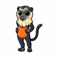 Cute little diana monkey cartoon standing vector