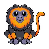 lindo pequeño león mono dibujos animados sentado vector