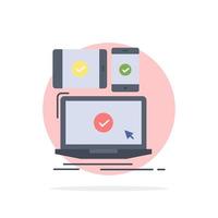 computer devices mobile responsive technology Flat Color Icon Vector