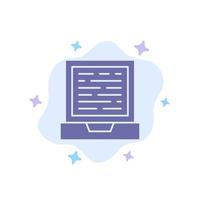 Laptop Computer Design Blue Icon on Abstract Cloud Background vector