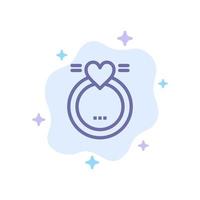 Ring Marriage Love Wedding Blue Icon on Abstract Cloud Background vector