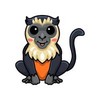 Cute little diana monkey cartoon vector