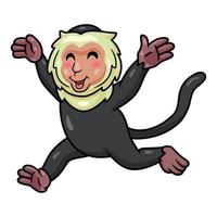 Cute little capuchin monkey cartoon running vector