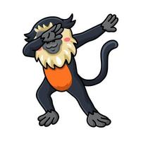 Cute little diana monkey cartoon dancing vector