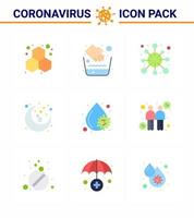 COVID19 corona virus contamination prevention Blue icon 25 pack such as blood sleep antigen night virus viral coronavirus 2019nov disease Vector Design Elements