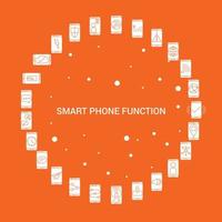 Smart phone functions Icon Set Infographic Vector Template