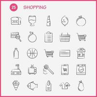 Shopping Hand Drawn Icon for Web Print and Mobile UXUI Kit Such as Cart Trolley Buy Add Cart Trolley Buy Remove Pictogram Pack Vector