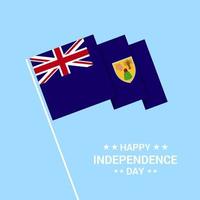 Turks and Caicos Islands Independence day typographic design with flag vector