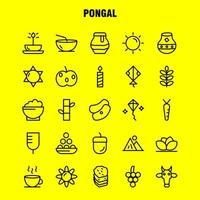 paquete de iconos de línea pongal para diseñadores y desarrolladores iconos de flor herbal lily lotus spa bambú belleza spa vector