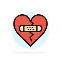 Broken Emotions Forgiveness Heart Love Abstract Circle Background Flat color Icon vector