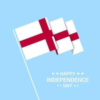 England Independence day typographic design with flag vector