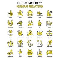 conjunto de iconos de relación humana amarillo futuro paquete de iconos de último diseño vector