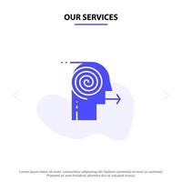 Our Services Focusing Solutions Business Effort Focus Focusing Solid Glyph Icon Web card Template vector
