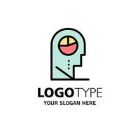 Human Profile Man Hat Business Logo Template Flat Color vector