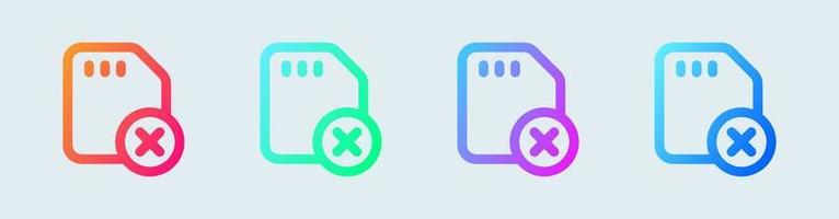 Delete line icon in gradient colors. Remove signs vector illustration.