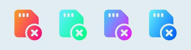 Delete solid icon in gradient colors. Remove signs vector illustration.