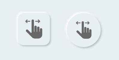 Gesture solid icon in neomorphic design style. Touch signs vector illustration.