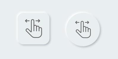 Gesture line icon in neomorphic design style. Touch signs vector illustration.