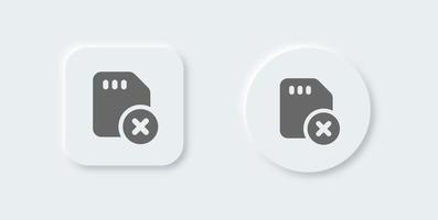 eliminar icono sólido en estilo de diseños neomórficos. eliminar signos ilustración vectorial. vector