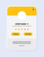 Freelance user profile illustration in neomorphic design style. User interface element. vector