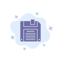 Floppy Diskette Save Blue Icon on Abstract Cloud Background vector