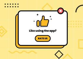 Rate us illustration in old school nostalgic design style. User interface element. vector