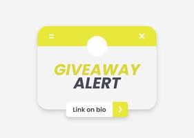 Giveaway event poster in flat design style. Social media promotion illustration. vector