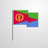 vector de diseño de bandera ondeante de eritrea