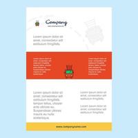 Template layout for Fire brigade truck comany profile annual report presentations leaflet Brochure Vector Background