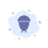 Bird Easter Egg Food Blue Icon on Abstract Cloud Background vector