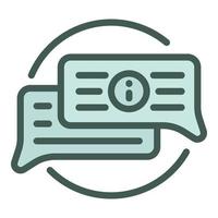 Call center chat icon outline vector. Operator work vector