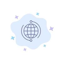 Globe Business Connect Connection Global Internet World Blue Icon on Abstract Cloud Background vector