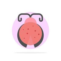 Beetle Bug Ladybird Ladybug Abstract Circle Background Flat color Icon vector
