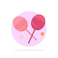 Candy Confectionery Heart Lollipop Abstract Circle Background Flat color Icon vector