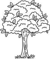 Earth Day Big Tree Isolated Coloring Page for Kids vector