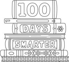 100th Day Of School Smarter Isolated Coloring Page vector