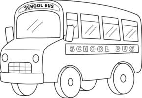 100th Day Of School Bus Isolated Coloring Page vector