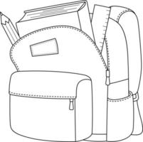 100th Day Of School Bag Isolated Coloring Page vector
