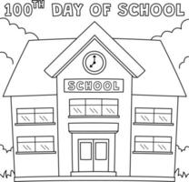 100º día de clases página para colorear para niños vector