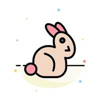 Bunny Easter Rabbit Abstract Flat Color Icon Template vector