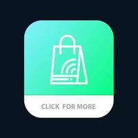 Bag Handbag Wifi Shopping Mobile App Button Android and IOS Line Version vector