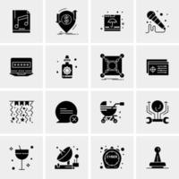 16 iconos de negocios universales vector ilustración de icono creativo para usar en proyectos relacionados con la web y dispositivos móviles