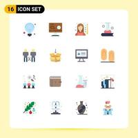 Universal Icon Symbols Group of 16 Modern Flat Colors of science knowledge science book stream science and education snooker Editable Pack of Creative Vector Design Elements