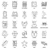 25 conjunto de iconos de línea de mezcla de concepto de negocio vector