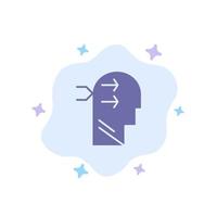 Mental hang Head Brian Thinking Blue Icon on Abstract Cloud Background vector