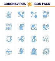16 Blue Coronavirus disease and prevention vector icon virus protection manicure call hand wash hands viral coronavirus 2019nov disease Vector Design Elements