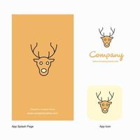 Reindeer Company Logo App Icon and Splash Page Design Creative Business App Design Elements vector