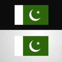 diseño de banner de bandera de pakistán vector